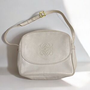 Loewe Cream Leather Shoulder Bag